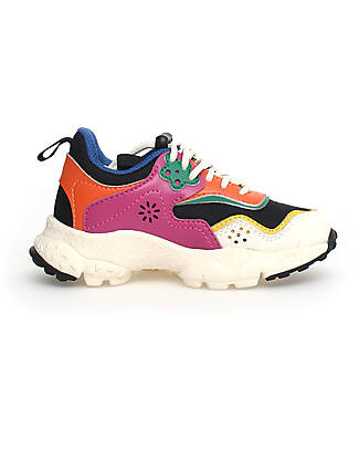 Flower Mountain Sneakers Doi Junior - Nylon - Nero Multicolore - Ecopelle e Tessuto Tecnico Riciclato Sneakers