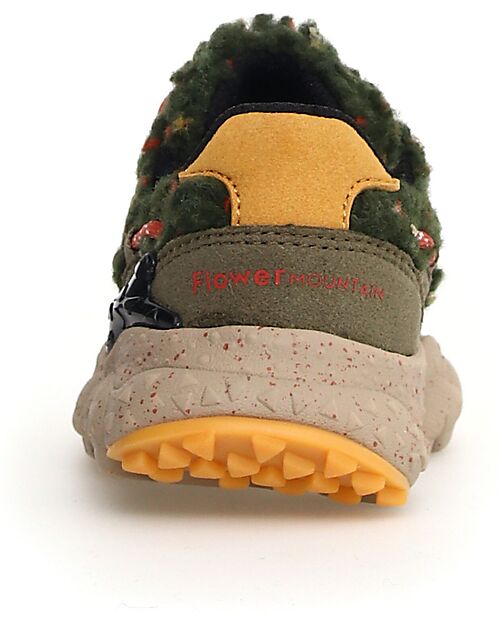 Flower Mountain Sneakers Raikiri Junior - Teddy - Militare/Multi - Ecopelle Sneakers