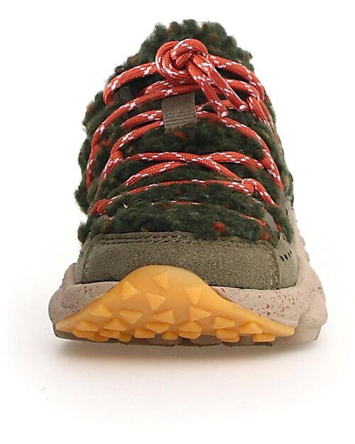 Flower Mountain Sneakers Raikiri Junior - Teddy - Militare/Multi - Ecopelle Sneakers