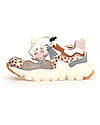 Flower Mountain Sneakers Yamano 3 Junior - Animalier - Beige e Multi - Ecopelle e Tessuto Tecnico Riciclato Scarpe