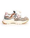 Flower Mountain Sneakers Yamano 3 Junior - Animalier - Beige e Multi - Ecopelle e Tessuto Tecnico Riciclato Scarpe