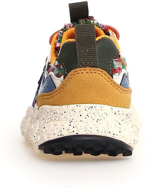 Flower Mountain Sneakers Yamano 3 Junior - Fabric - Beige/Lilla/Blu Navy - Ecopelle Sneakers