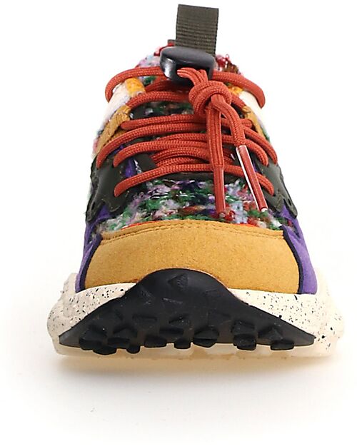 Flower Mountain Sneakers Yamano 3 Junior - Fabric - Beige/Lilla/Blu Navy - Ecopelle Sneakers