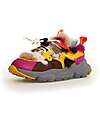 Flower Mountain Sneakers Yamano 3 Junior - Finto Pelo - Bordeaux/Marrone/Giallo - Ecopelle Sneakers