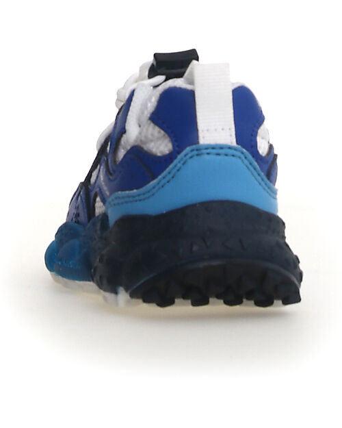 Flower Mountain Sneakers Yamano 3 Junior - Mesh Nuanced - Bianco/Cielo Azure - Ecopelle e Tessuto Tecnico Riciclato Scarpe