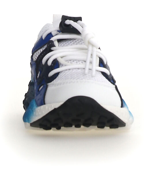 Flower Mountain Sneakers Yamano 3 Junior - Mesh Nuanced - Bianco/Cielo Azure - Ecopelle e Tessuto Tecnico Riciclato Scarpe
