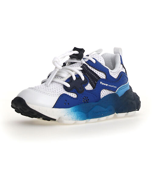 Flower Mountain Sneakers Yamano 3 Junior - Mesh Nuanced - Bianco/Cielo Azure - Ecopelle e Tessuto Tecnico Riciclato Scarpe