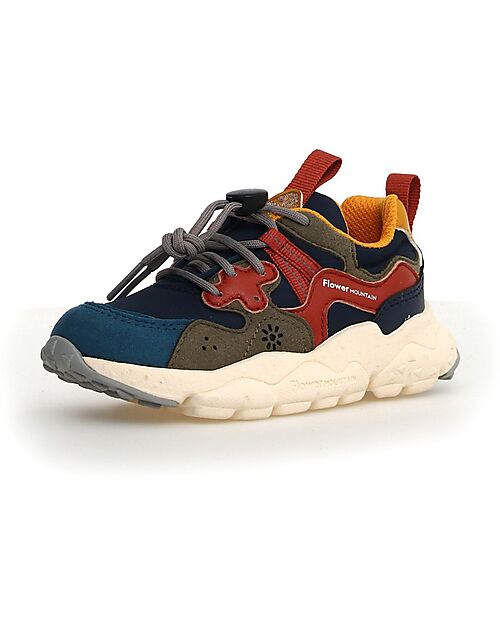 Flower Mountain Sneakers Yamano 3 Junior - Nylon - Blu Navy/Talpa - Ecopelle Sneakers