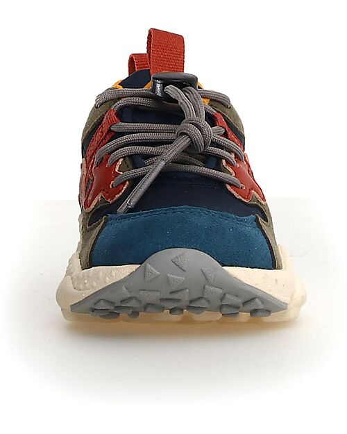 Flower Mountain Sneakers Yamano 3 Junior - Nylon - Blu Navy/Talpa - Ecopelle Sneakers