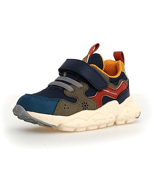 Flower Mountain Sneakers Yamano 3 Junior - Nylon - Blu Navy/Talpa - Ecopelle Sneakers