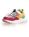 Flower Mountain Sneakers Yamano 3 Junior - Nylon - Fucsia/Cipria/Giallo/Verde - Ecopelle e Tessuto Tecnico Riciclato Scarpe