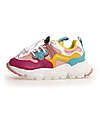 Flower Mountain Sneakers Yamano 3 Junior - Nylon - Fucsia/Cipria/Giallo/Verde - Ecopelle e Tessuto Tecnico Riciclato Scarpe