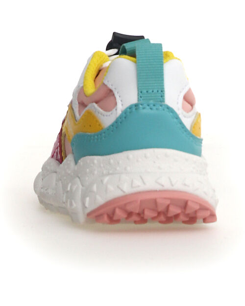 Flower Mountain Sneakers Yamano 3 Junior - Nylon - Fucsia/Cipria/Giallo/Verde - Ecopelle e Tessuto Tecnico Riciclato Scarpe