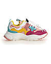 Flower Mountain Sneakers Yamano 3 Junior - Nylon - Fucsia/Cipria/Giallo/Verde - Ecopelle e Tessuto Tecnico Riciclato Scarpe