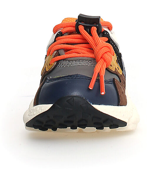 Flower Mountain Sneakers Yamano 3 Junior - Nylon - Grigio/Marrone/Militare - Ecopelle e Tessuto Tecnico Riciclato Scarpe