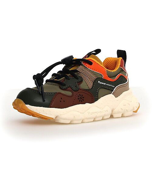 Flower Mountain Sneakers Yamano 3 Junior - Nylon - Marrone/Grigio - Ecopelle Sneakers