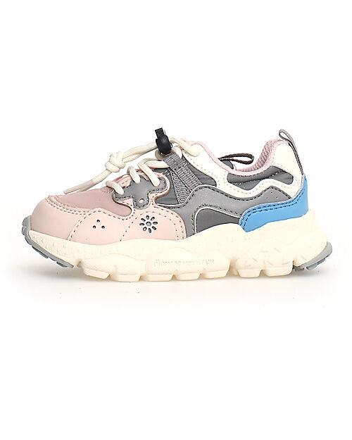 Flower Mountain Sneakers Yamano 3 Junior - Nylon - Rosa/Grigio/Celeste - Ecopelle e Tessuto Tecnico Riciclato Scarpe