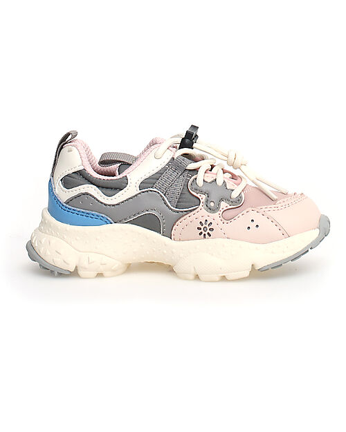 Flower Mountain Sneakers Yamano 3 Junior - Nylon - Rosa/Grigio/Celeste - Ecopelle e Tessuto Tecnico Riciclato Scarpe