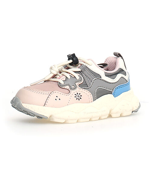 Flower Mountain Sneakers Yamano 3 Junior - Nylon - Rosa/Grigio/Celeste - Ecopelle e Tessuto Tecnico Riciclato Scarpe