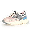 Flower Mountain Sneakers Yamano 3 Junior - Nylon - Rosa/Grigio/Celeste - Ecopelle e Tessuto Tecnico Riciclato Scarpe