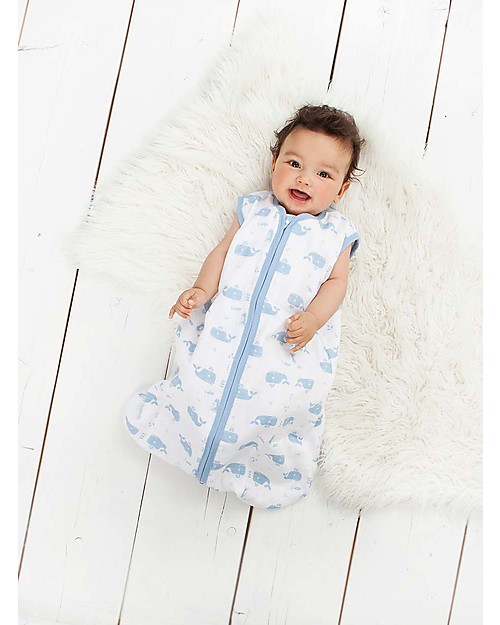 Fresk Sacco Nanna Estivo, Balena Blu, 12-18m - Mussola di cotone bio doppio strato Sacchi Nanna