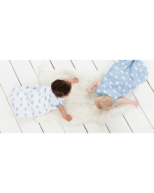 Fresk Sacco Nanna Estivo, Balena Blu, 6-12m - Mussola di cotone bio doppio strato Sacchi Nanna