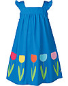Frugi Abito Bimba Celia, Celeste/Fiori - 100% cotone bio Vestiti_