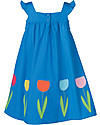 Frugi Abito Bimba Celia, Celeste/Fiori - 100% cotone bio Vestiti_