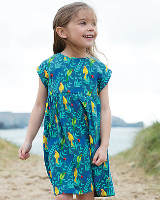Frugi Abito Faith Effetto Fiammato - Pappagallo - 100% cotone bio Vestiti