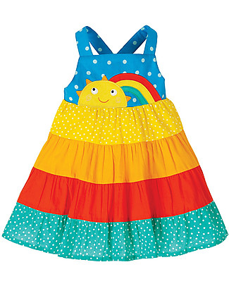 Frugi Abito Prendisole Mabli - Rainbow Hotchpotch - 100% cotone bio Vestiti