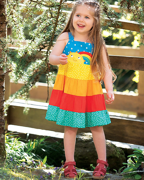 Frugi Abito Prendisole Mabli - Rainbow Hotchpotch - 100% cotone bio Vestiti_