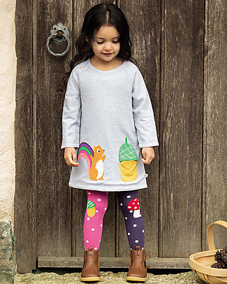 Frugi Abito Reversibile in Felpa Peek a Boo - Melanzana/Grigio - Cotone bio Vestiti