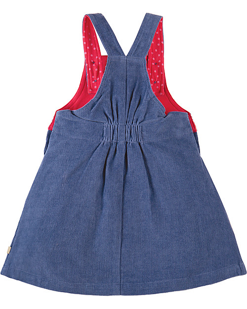 Frugi Abito Salopette Doris Velluto Millerighe, Blu/Volpe - 100% cotone bio Vestiti_