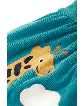 Frugi Abito Scamiciato Azzurro - Giraffa - 100% Cotone Organico Vestiti_