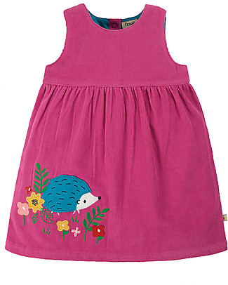 Frugi Abito Scamiciato in Velluto Millerighe - Rosa/Riccio - 100% Cotone Bio Vestiti