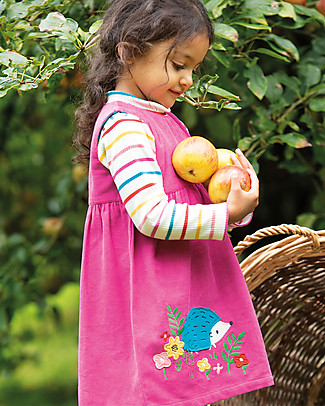 Frugi Abito Scamiciato in Velluto Millerighe - Rosa/Riccio - 100% Cotone Bio Vestiti