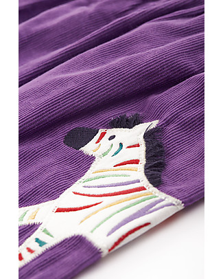Frugi Abito Scamiciato Lexie - Viola/Zebra - 100% Cotone Organico GOTS Vestiti_
