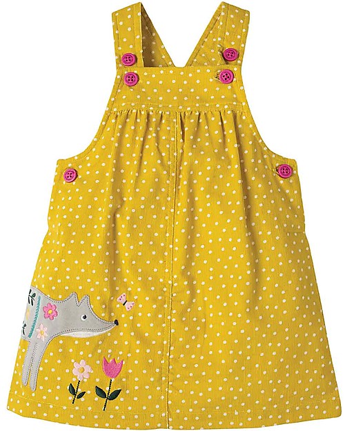Frugi Abito Scamiciato Pinafore, Pois/Volpe - Cotone Bio Vestiti_