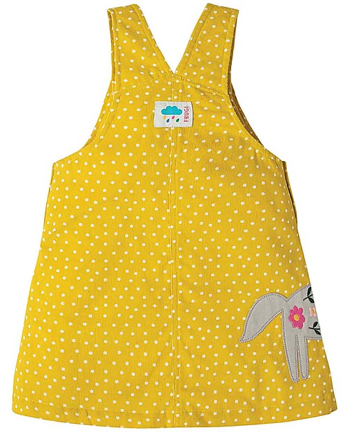 Frugi Abito Scamiciato Pinafore, Pois/Volpe - Cotone Bio Vestiti_