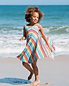 Frugi Abito Scamiciato Twirly, Rainbow Candy Stripe - Jersey di Cotone Bio Vestiti_