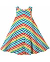 Frugi Abito Scamiciato Twirly, Rainbow Candy Stripe - Jersey di Cotone Bio Vestiti_