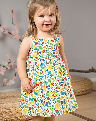 Frugi Abito Senza Maniche Jess - Allotment Days - Cotone Bio Cerimonia