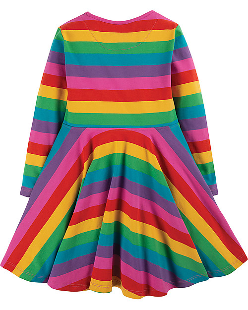 Frugi Abito Skater Sofia - Righe Arcobaleno - Cotone bio elasticizzato Vestiti_