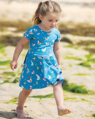 Frugi Abito Skater Spring - Bantam Chickens - Cotone bio elasticizzato Vestiti