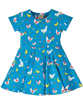 Frugi Abito Skater Spring - Bantam Chickens - Cotone bio elasticizzato Vestiti