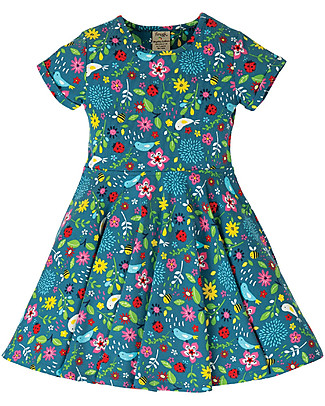Frugi Abito Skater Spring - Garden Friends (4-7 anni) - Cotone bio elasticizzato Vestiti