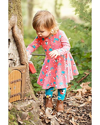 Frugi Abito Sofia Skater Piskie Magic - Rosa - Cotone Organico GOTS Vestiti_