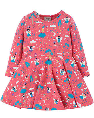 Frugi Abito Sofia Skater Piskie Magic - Rosa - Cotone Organico GOTS Vestiti_