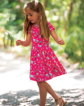 Frugi Abito Spring Skater - Rosa/Arcobaleno - Cotone Bio Vestiti_