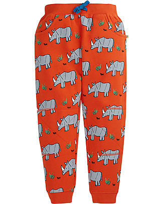 Frugi antaloni Tuta con Ginocchia Rinforzate - Rosso/Rinoceronte - 100% Cotone Organico GOTS Salopette